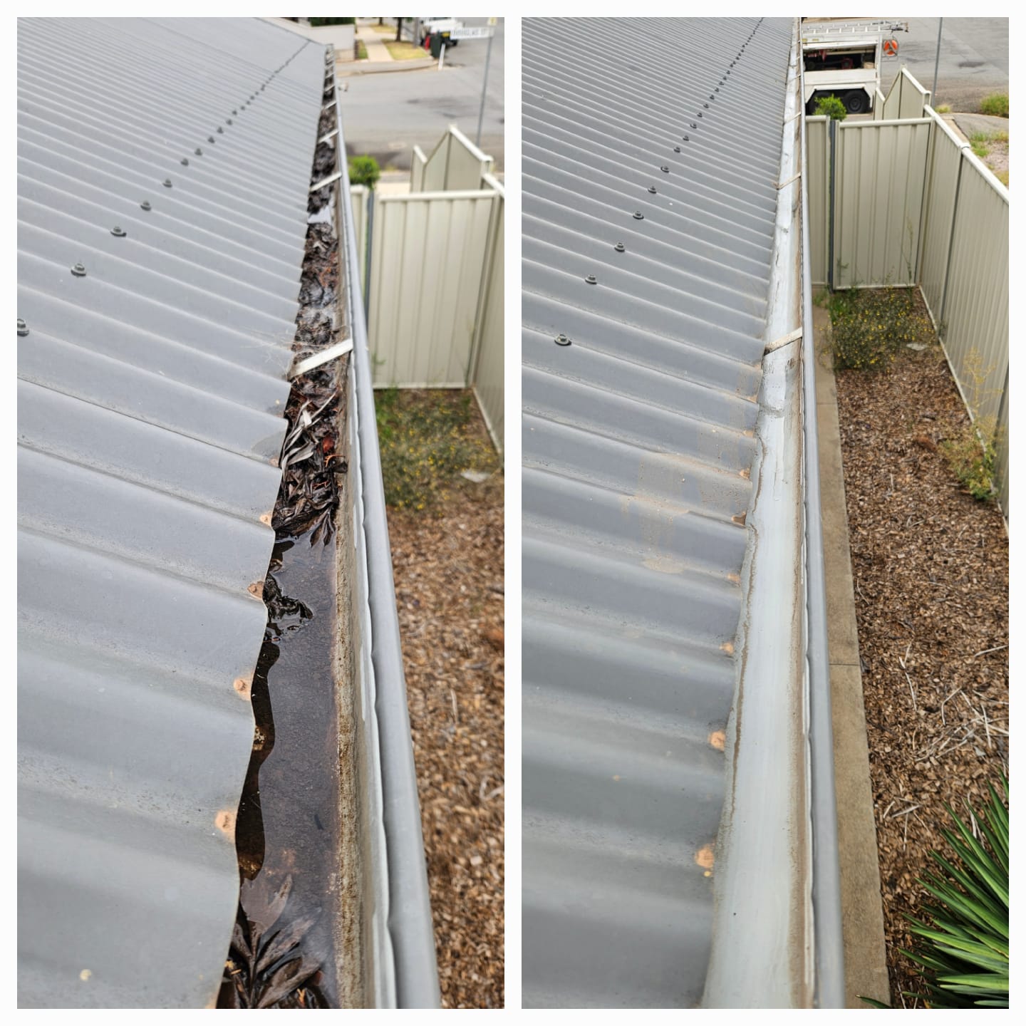 Gutter downpipe water flow testing